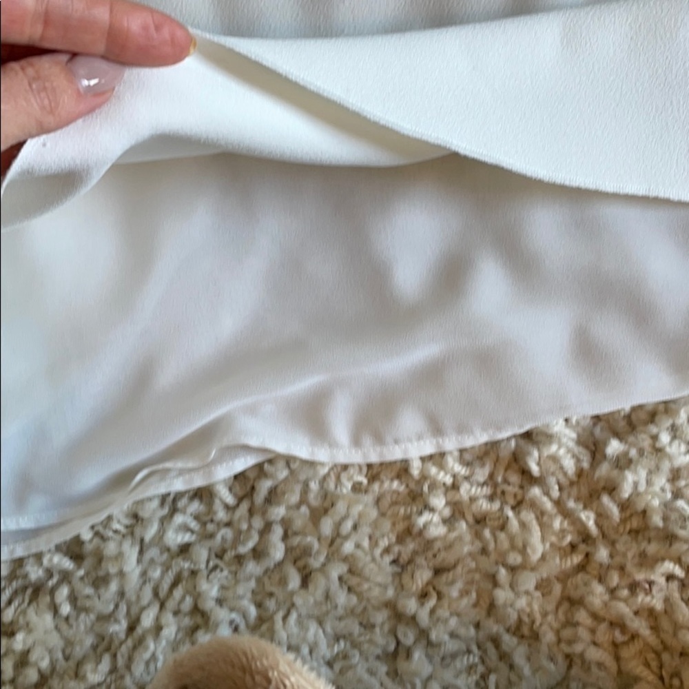 Cooper & Ella White Lined V-Neck 3/4 Sleeve Split Back Blouse Top Small - Picture 5 of 10